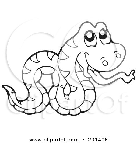 Snake Coloring on Clipart Illustration Of A Coloring Page Outline Of A Snake By Visekart