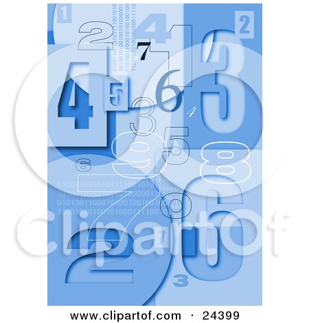 Images Of Numbers. Blue Background Of Numbers