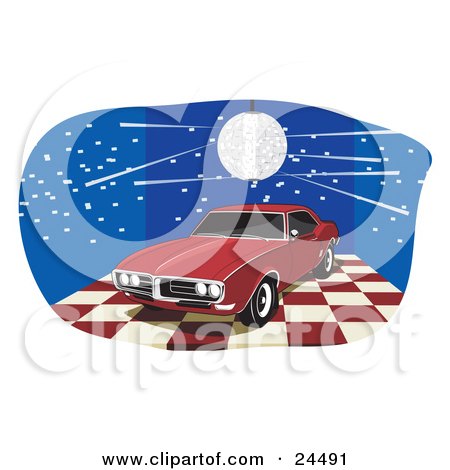 Clipart Illustration of a 1976 Or 1977 Trans Am Made By Pontiac 