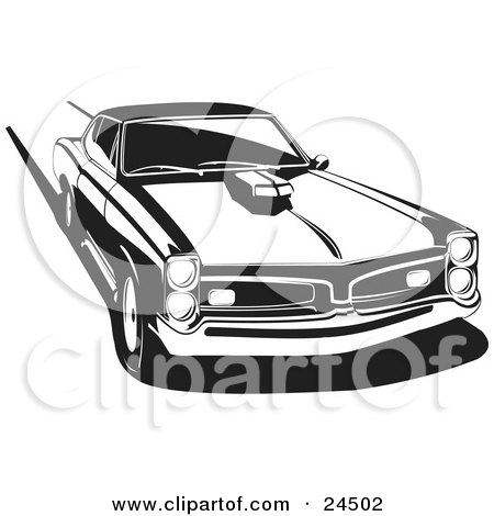 Coloring Pages Cars on Clipart Illustration Of A 1966 Pontiac Gto Muscle Car With A Hood