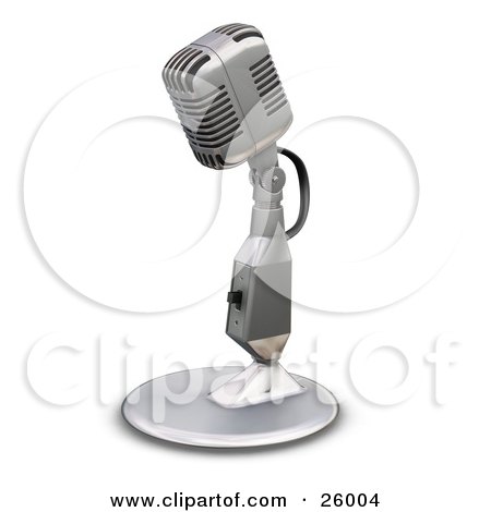 Chrome Backgrounds on 26004 Clipart Illustration Of A Chrome Vintage Microphone With A