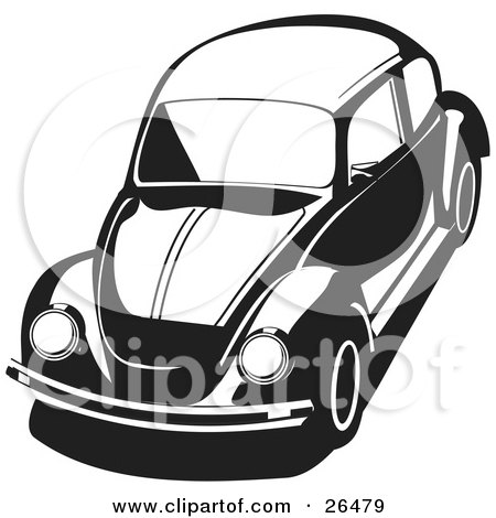 Small  Photo on 26479 Clipart Illustration Of A Vw Agen Bug Car In Black And White Jpg