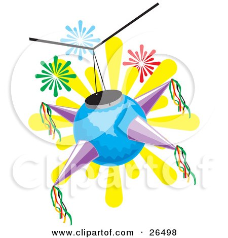 Carnival Birthday Cakes on Pinata Hanging From A Ceiling At A Birthday Or Holiday Party Jpg