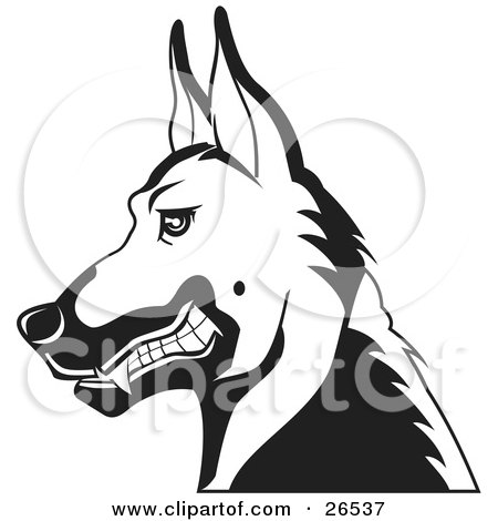 Cool Coloring on Clipart Illustration Of A German Shepherd Guard Dog Growling In