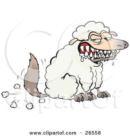 http://images.clipartof.com/small/26558-Hungry-Drooling-Wolf-In-Sheeps-Clothing-Symbolizing-Fraud-Evil-And-Deceit-Poster-Art-Print.jpg