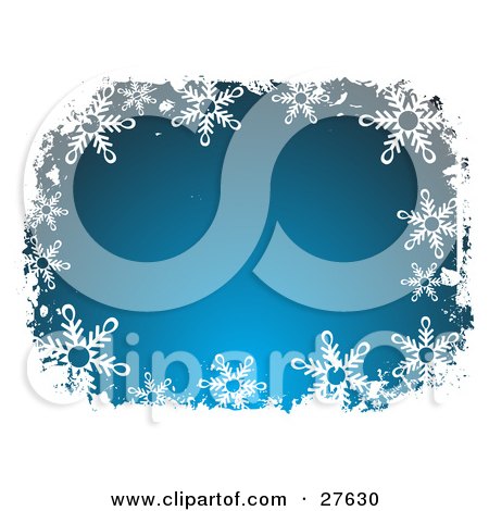 Royalty-free christmas holiday clipart picture of a white snowflake border 