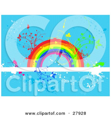 http://images.clipartof.com/small/27928-Clipart-Illustration-Of-Plants-Sprouting-From-A-Colorful-Rainbow-On-A-White-Text-Bar-Over-A-Blue-Grunge-Background.jpg