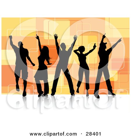 Royalty-free entertainment clipart picture of a group of five black 