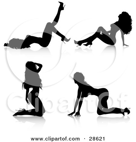 Sexy Poses on 28621 Clipart Illustration Of A Sexy Black Silhouetted Women An Exotic
