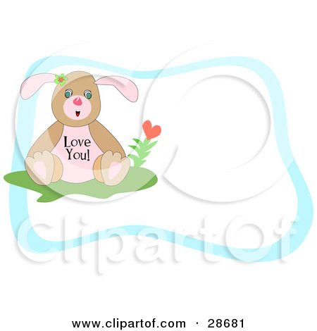 I Love You Cute Puppy. Clipart Illustration of a Cute