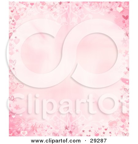 Royalty-free design clipart picture of a valentines day border of pink 