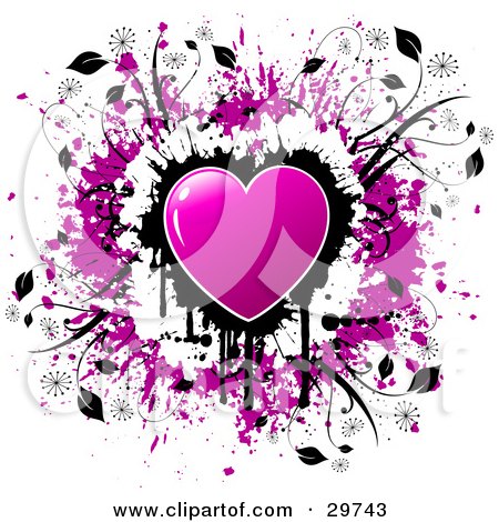 purple love heart background. Purple Shiny Heart Over A