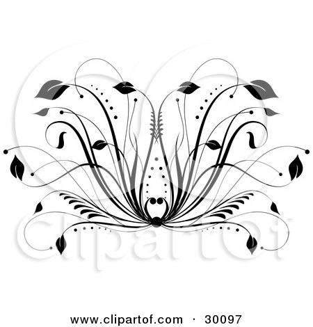http://images.clipartof.com/small/30097-Clipart-Illustration-Of-A-Black-Floral-Design-Element-With-Leaves-At-The-Tips-Of-Grasses.jpg