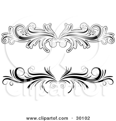 Two Black And White Flourish Designs Or Lower Back Tattoos Posters 