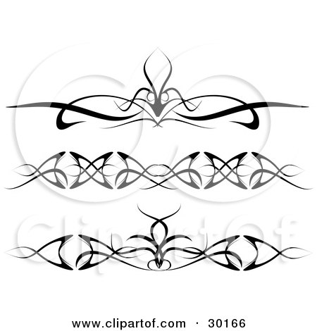 Set Of Three Elegant Tattoo Designs For Around The Arms Ankles Or Lower