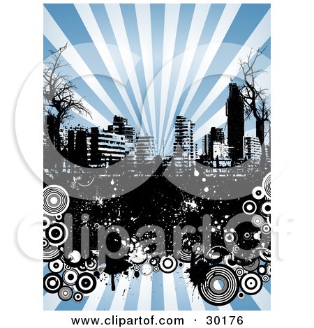 black and white urban backgrounds. Royalty-free architecture clipart picture of a black and white urban 