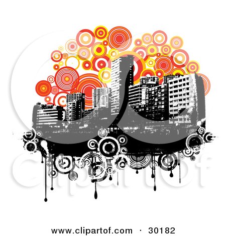 black and white urban backgrounds. Royalty-free architecture clipart picture of a black and white urban skyline 