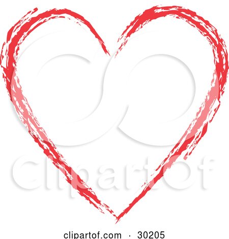 clipart heart outline. Heart Outline, Over White
