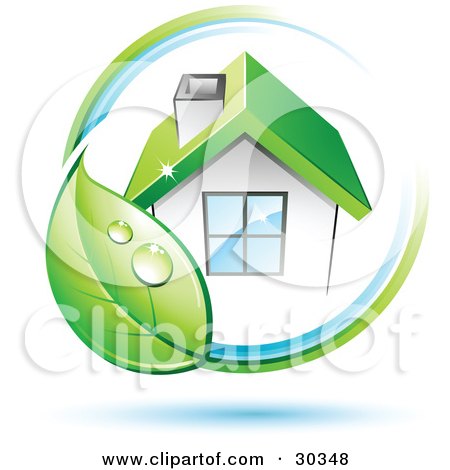 House Design Free Software on Clipart Illustration Of A Pre Made Logo Of Dewy Green Leaf Circling A
