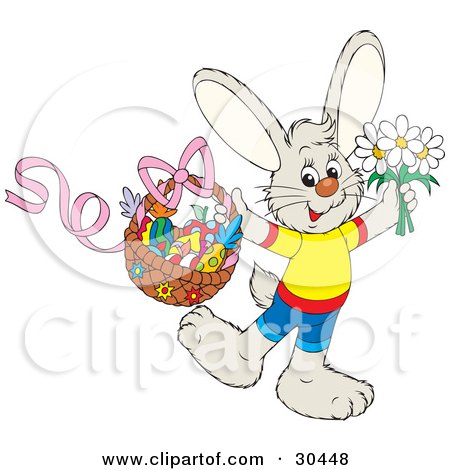 Picturedaisy Flower on Daisy Flowers And A Basket Of Colorful Easter Fruit By Alex Bannykh