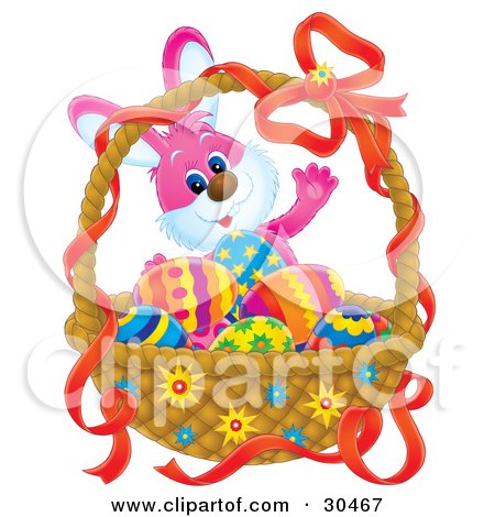 easter bunny clipart picture. Pink Easter Bunny Standing