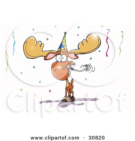 30820-Clipart-Illustration-Of-A-Happy-Moose-Wearing-A-Hat-And-Blowing-A-Noise-Maker-At-A-Birthday-Or-New-Years-Eve-Party.jpg