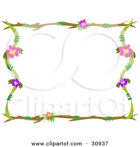 clip art borders flowers. Clipart Illustration of a
