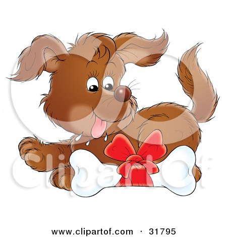 dog bone clipart. Over A Dog Bone With A Red