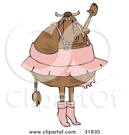Royalty-free dance clipart picture of a chubby ballerina with udders, 