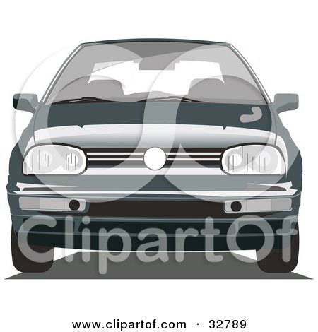32789-Clipart-Illustration-Of-A-Front-View-Of-A-Volkswagen-Golf-Car.jpg