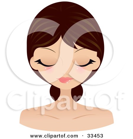 Royalty-free clipart picture of a pretty brunette caucasian woman with 