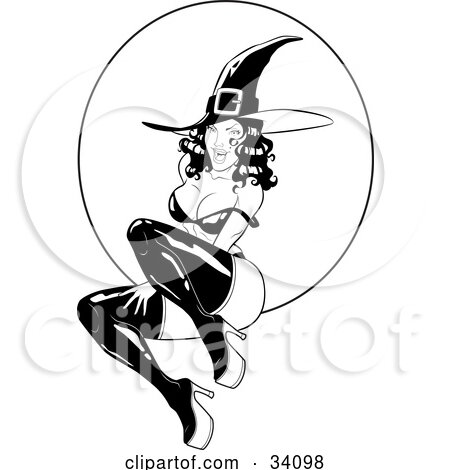 Pin Up Witch. Sexy, Flirty, Young Witch In