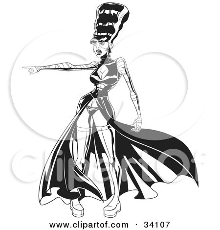 Bride Dress on Poster  Art Print  The Bride Of Frankenstein In A Sexy Dress And Boots