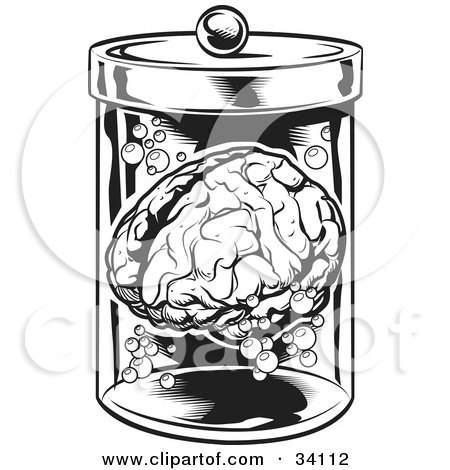 human brain cartoon. a Human Brain And Bubbles