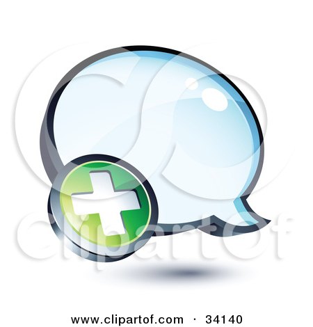 34140-Clipart-Illustration-Of-A-Positive-Plus-Mark-On-A-Shiny-Blue-Thought-Balloon-Or-Instant-Messenger-Window.jpg