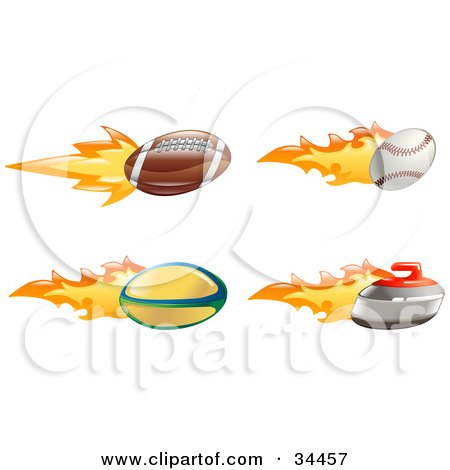 http://images.clipartof.com/small/34457-Clipart-Illustration-Of-A-Fast-Fiery-American-Football-Baseball-Rugby-Ball-And-Curling-Stone.jpg