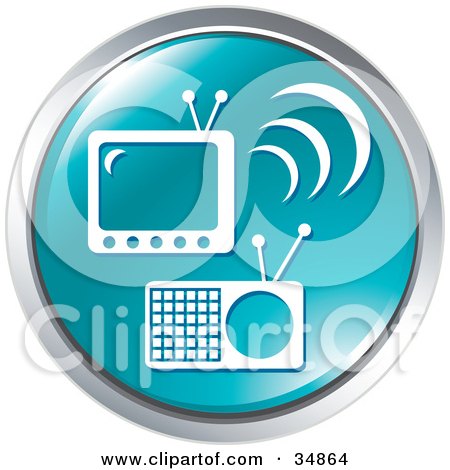 Television Radio on Clipart Illustration Of A Radio And Tv On A Blue Website Button By