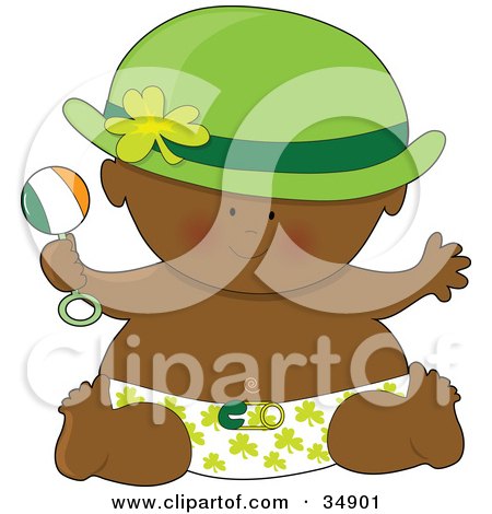 Patricks  Coloring on Clipart Illustration Of A Black St Patrick S Day Baby In A Clover