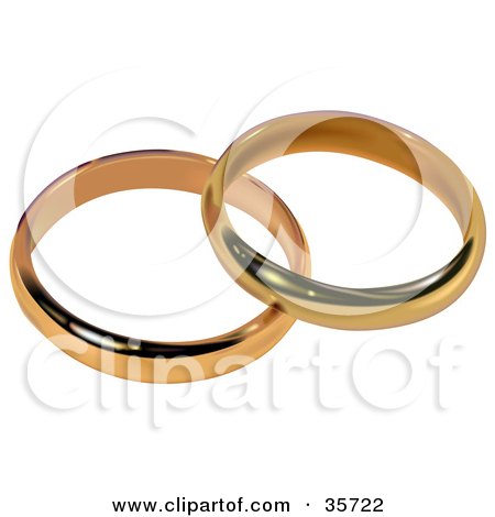 Clipart Illustration of a Golden Diamond Wedding Ring by dero 35715
