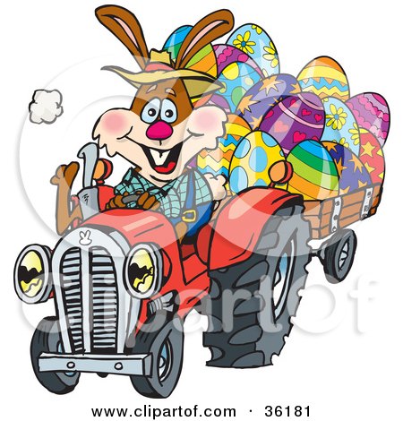36181-Clipart-Illustration-Of-A-Bunny-Rabbit-Farmer-Driving-A-Red-Tractor-And-Transporting-Easter-Eggs-In-A-Cart.jpg