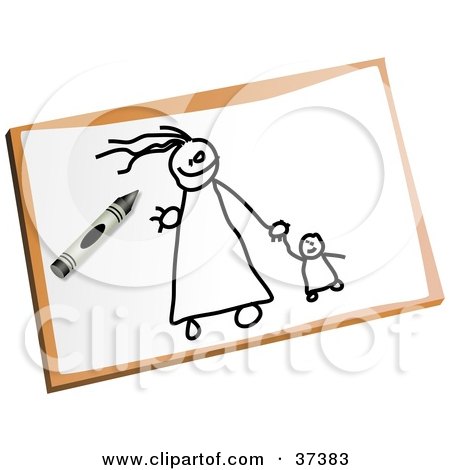 father and daughter holding hands drawing. Royalty-Free (RF) Clipart Illustration of a Stick Mom And Daughter Holding 