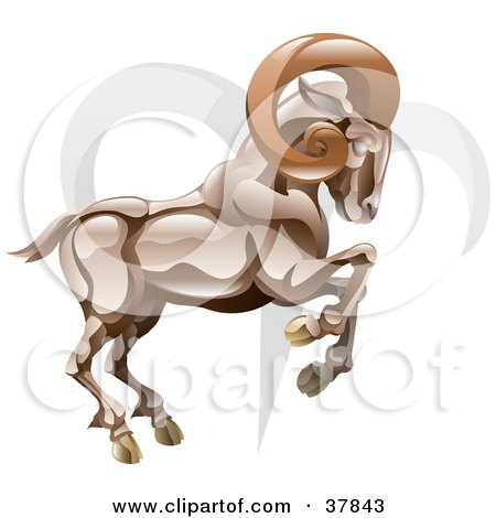 Royalty-free astrology clipart picture of Aries the ram with the zodiac 