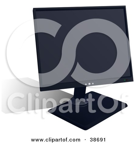 Royalty-free technology clipart picture of a flat LCD computer monitor, 