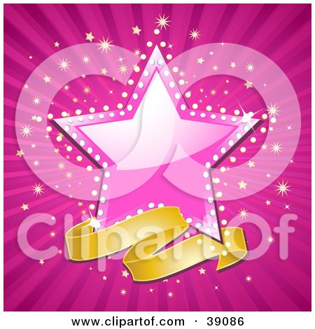 Star Background on Below A Shiny Pink Star  With A Sparkling Background By Elaine Barker