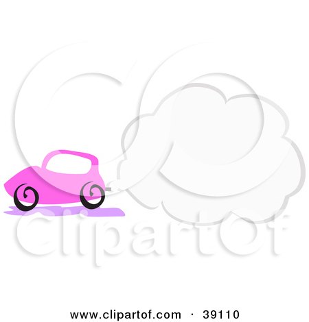  Exhaust Smoke on Clipart Illustration Of A Pink Car With Terrible Exhaust  Polluting