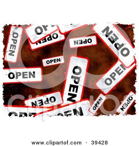 http://images.clipartof.com/small/39428-Clipart-Illustration-Of-A-Background-Of-Grungy-Red-And-White-Open-Signs.jpg