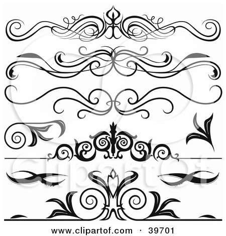 Royalty-free clipart picture of five black lower back tattoo or website 
