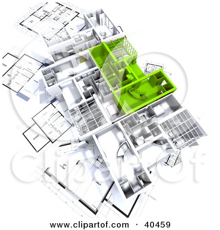 white house floor plan. Green And White 3d House Floor