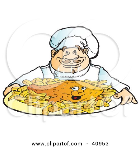 clipart fish and chips. a Smiling Fish And Chips