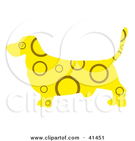 41451-Clipart-Illustration-Of-A-Yellow-Profiled-Basset-Hound-Dog-With-Brown-Rings.jpg